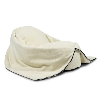 Fotoliu puf pentru copii crem cu tapiterie din tesatura boucle Cocoon 80 - SLOWDOWN imagine