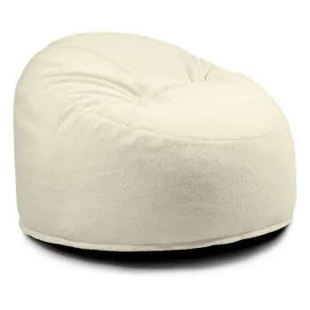 Fotoliu puf pentru copii crem cu tapiterie din tesatura boucle Om 85 - SLOWDOWN imagine