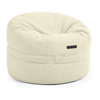 Fotoliu puf pentru copii crem cu tapiterie din tesatura boucle Roll 80 - SLOWDOWN imagine