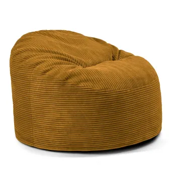 Fotoliu puf pentru copii galben mustar cu tapiterie din catifea reiata Om 85 - SLOWDOWN imagine