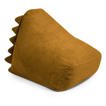 Fotoliu puf pentru copii galben mustar cu tapiterie din catifea reiata Snug 80 Dragon - SLOWDOWN imagine