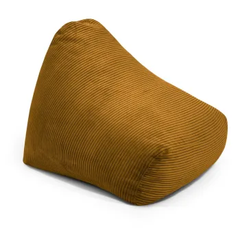 Fotoliu puf pentru copii galben mustar cu tapiterie din catifea reiata Snug 80 - SLOWDOWN imagine