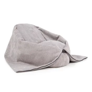 Fotoliu puf pentru copii gri deschis cu tapiterie din catifea reiata Cocoon 80 - SLOWDOWN imagine