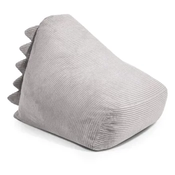 Fotoliu puf pentru copii gri deschis cu tapiterie din catifea reiata Snug 80 Dragon - SLOWDOWN imagine