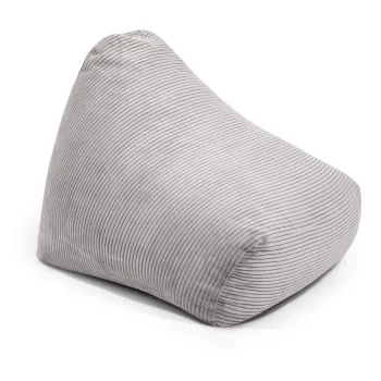 Fotoliu puf pentru copii gri deschis cu tapiterie din catifea reiata Snug 80 - SLOWDOWN imagine