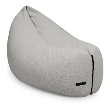 Fotoliu puf pentru copii gri deschis cu tapiterie din tesatura boucle Clip Clap 115 - SLOWDOWN imagine