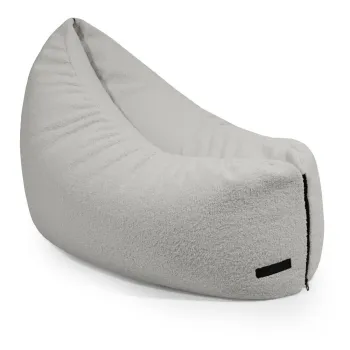 Fotoliu puf pentru copii gri deschis cu tapiterie din tesatura boucle Clip Clap 90 - SLOWDOWN imagine