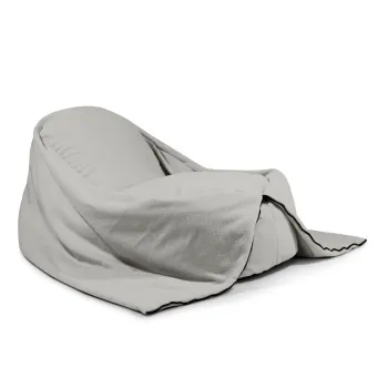 Fotoliu puf pentru copii gri deschis cu tapiterie din tesatura boucle Cocoon 120 - SLOWDOWN imagine