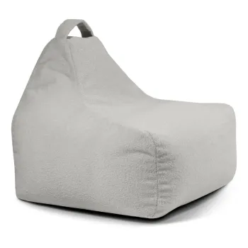 Fotoliu puf pentru copii gri deschis cu tapiterie din tesatura boucle Game Amuse - SLOWDOWN imagine