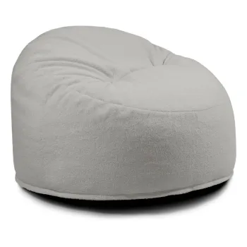 Fotoliu puf pentru copii gri deschis cu tapiterie din tesatura boucle Om 85 - SLOWDOWN imagine