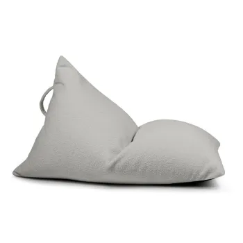 Fotoliu puf pentru copii gri deschis cu tapiterie din tesatura boucle Razzy - SLOWDOWN imagine