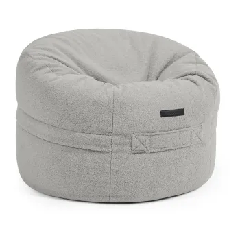 Fotoliu puf pentru copii gri deschis cu tapiterie din tesatura boucle Roll 80 - SLOWDOWN imagine