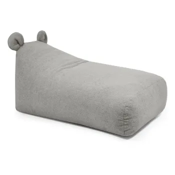Fotoliu puf pentru copii gri deschis cu tapiterie din tesatura boucle Snug 130 Bear - SLOWDOWN imagine