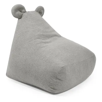 Fotoliu puf pentru copii gri deschis cu tapiterie din tesatura boucle Snug 80 Bear - SLOWDOWN imagine