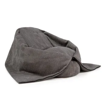 Fotoliu puf pentru copii gri inchis cu tapiterie din catifea reiata Cocoon 100 - SLOWDOWN imagine