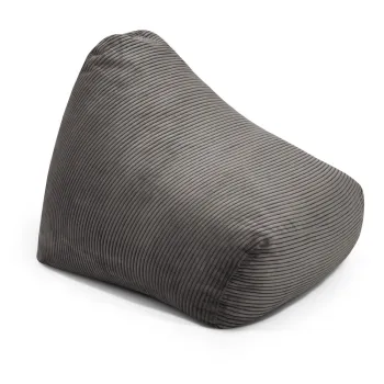 Fotoliu puf pentru copii gri inchis cu tapiterie din catifea reiata Snug 80 - SLOWDOWN imagine