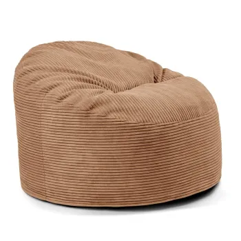 Fotoliu puf pentru copii maro cu tapiterie din catifea reiata Om 85 - SLOWDOWN imagine