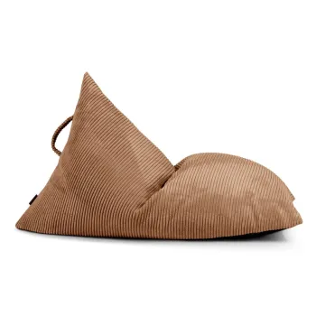 Fotoliu puf pentru copii maro cu tapiterie din catifea reiata Razzy - SLOWDOWN imagine