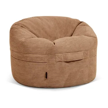 Fotoliu puf pentru copii maro cu tapiterie din catifea reiata Roll 80 - SLOWDOWN imagine