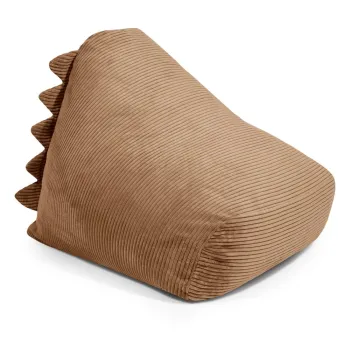 Fotoliu puf pentru copii maro cu tapiterie din catifea reiata Snug 80 Dragon - SLOWDOWN imagine