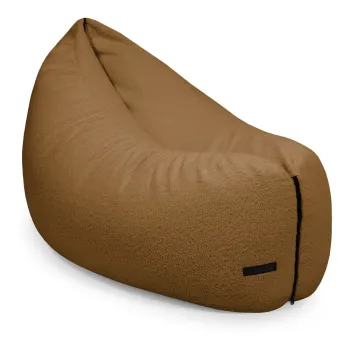 Fotoliu puf pentru copii maro cu tapiterie din tesatura boucle Clip Clap 115 - SLOWDOWN imagine