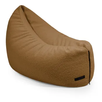 Fotoliu puf pentru copii maro cu tapiterie din tesatura boucle Clip Clap 90 - SLOWDOWN imagine