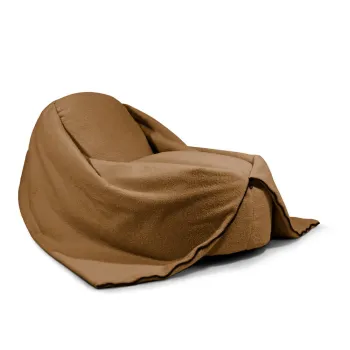 Fotoliu puf pentru copii maro cu tapiterie din tesatura boucle Cocoon 100 - SLOWDOWN imagine