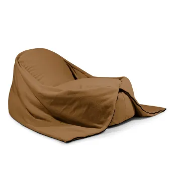 Fotoliu puf pentru copii maro cu tapiterie din tesatura boucle Cocoon 120 - SLOWDOWN imagine