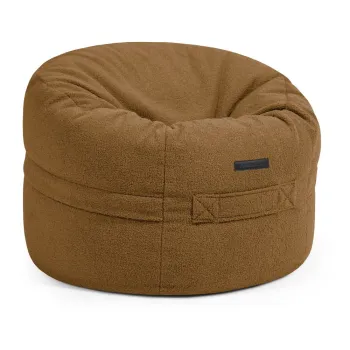 Fotoliu puf pentru copii maro cu tapiterie din tesatura boucle Roll 80 - SLOWDOWN imagine