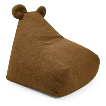 Fotoliu puf pentru copii maro cu tapiterie din tesatura boucle Snug 80 Bear - SLOWDOWN imagine