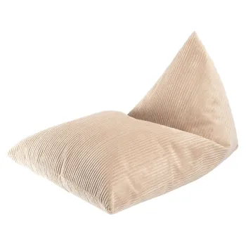 Fotoliu puf pentru copii maro deschis cu tapiterie din catifea reiata Big Lounger - Wigiwama imagine