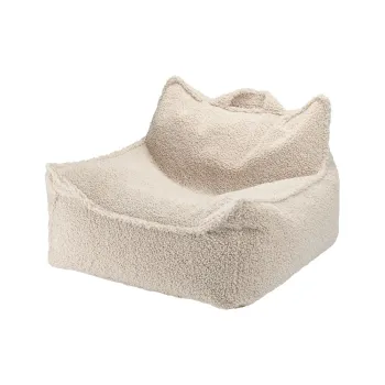 Fotoliu puf pentru copii maro deschis cu tapiterie din tesatura boucle Chair - Wigiwama imagine