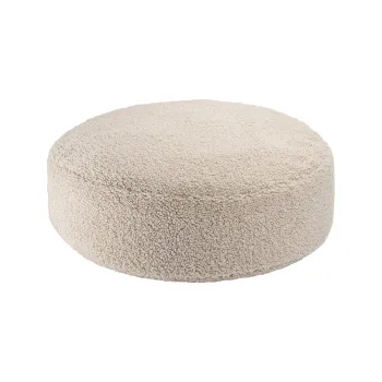 Fotoliu puf pentru copii maro deschis cu tapiterie din tesatura boucle Round - Wigiwama imagine