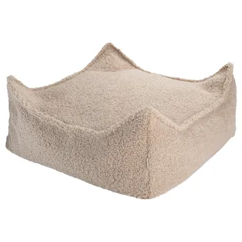 Fotoliu puf pentru copii maro deschis cu tapiterie din tesatura boucle Square - Wigiwama imagine