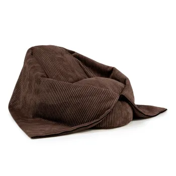 Fotoliu puf pentru copii maro inchis cu tapiterie din catifea reiata Cocoon 100 - SLOWDOWN imagine