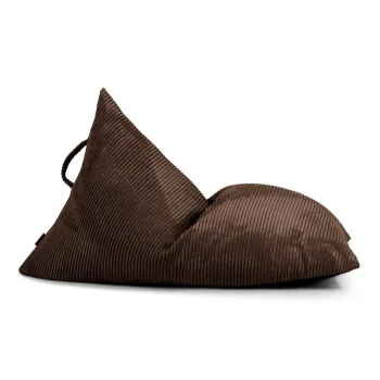 Fotoliu puf pentru copii maro inchis cu tapiterie din catifea reiata Razzy - SLOWDOWN imagine