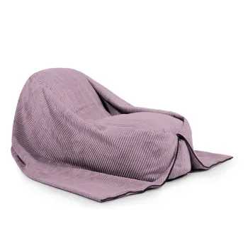 Fotoliu puf pentru copii mov cu tapiterie din catifea reiata Cocoon 120 - SLOWDOWN imagine