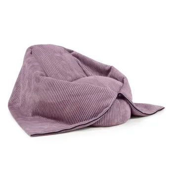 Fotoliu puf pentru copii mov cu tapiterie din catifea reiata Cocoon 80 - SLOWDOWN imagine