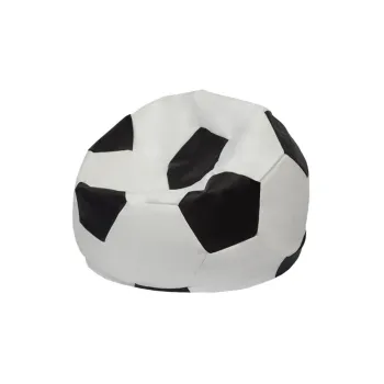 Fotoliu puf pentru copii negru-alb Football - Floriane Garden imagine