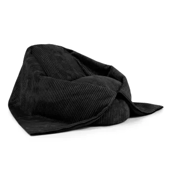 Fotoliu puf pentru copii negru cu tapiterie din catifea reiata Cocoon 80 - SLOWDOWN imagine