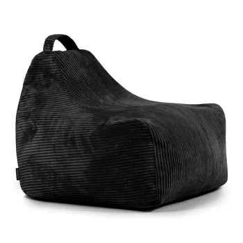 Fotoliu puf pentru copii negru cu tapiterie din catifea reiata Game Amuse - SLOWDOWN imagine