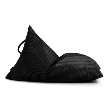 Fotoliu puf pentru copii negru cu tapiterie din catifea reiata Razzy - SLOWDOWN imagine