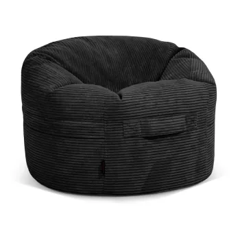 Fotoliu puf pentru copii negru cu tapiterie din catifea reiata Roll 80 - SLOWDOWN imagine