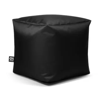 Fotoliu puf pentru copii negru cu tapiterie din imitatie de piele Cube M - So Soft? imagine