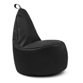 Fotoliu puf pentru copii negru cu tapiterie din imitatie de piele Lull M - So Soft? imagine