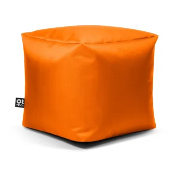 Fotoliu puf pentru copii portocaliu cu tapiterie din imitatie de piele Cube M - So Soft? imagine