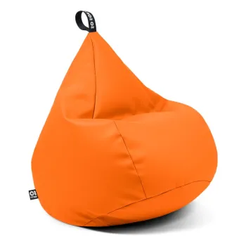 Fotoliu puf pentru copii portocaliu cu tapiterie din imitatie de piele Drop M - So Soft? imagine