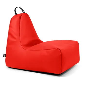 Fotoliu puf pentru copii rosu cu tapiterie din imitatie de piele Chill M - So Soft? imagine