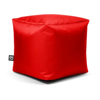 Fotoliu puf pentru copii rosu cu tapiterie din imitatie de piele Cube M - So Soft? imagine