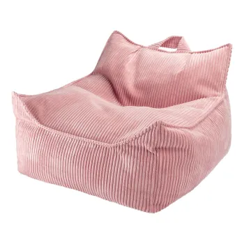 Fotoliu puf pentru copii roz cu tapiterie din catifea reiata Chair - Wigiwama imagine